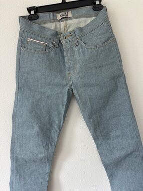 Men’s Naked & Famous WEIRD GUY Recycled Selvedge Stone Blue Jeans size 29